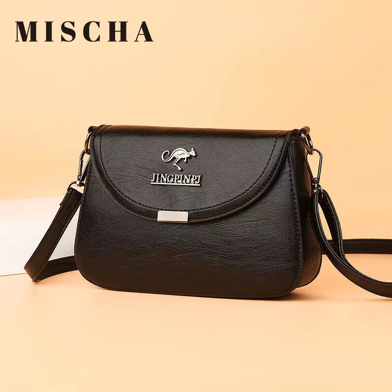 Mischa Túi Đeo Chéo Da PU Hình Vuông Cỡ Lớn Màu Trơn Đơn Giản Dễ Phối Đồ Thời Trang Cho Nữ