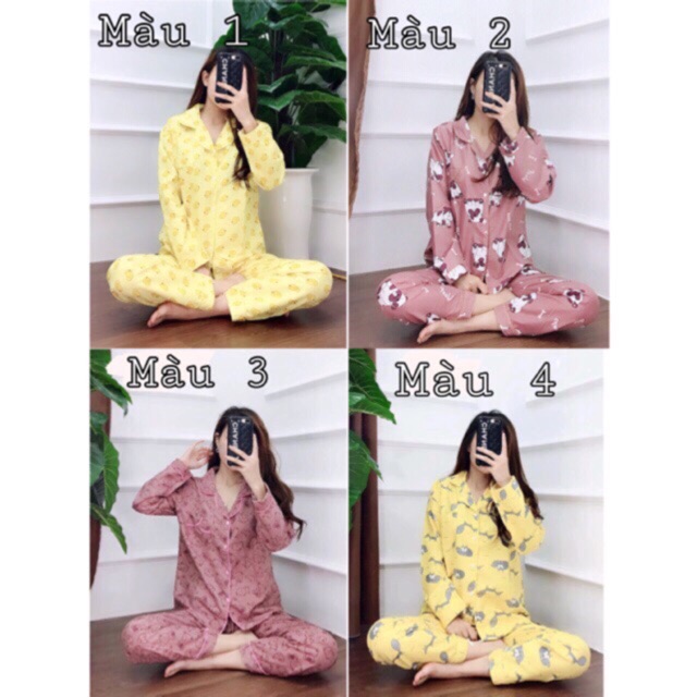 Bộ pizama kate thái dài tay Fom < 60kg | BigBuy360 - bigbuy360.vn