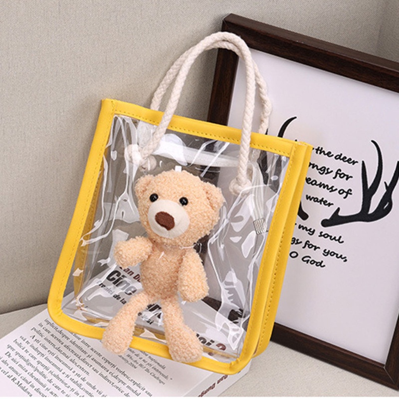 Túi xách đeo vai cỡ lớn trong suốt in hình gấu dễ thương xinh xắn thời trang mùa hè cho nữ