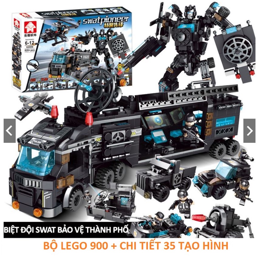 ( 1138+ chi tiết ) BỘ ĐỒ CHƠI XẾP HÌNH LEGO CẢNH SÁT,Lắp Ghép OTO, ROBOT, Lắp Ráp Lego Xe Swat, Trực Thăng, Máy Bay