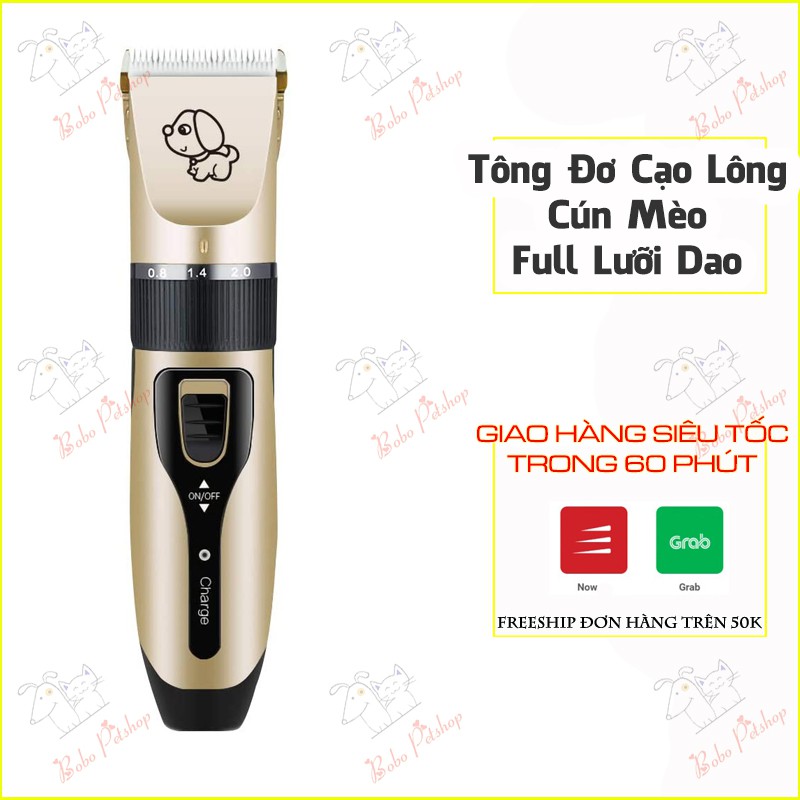 Full Bộ Tông Đơ Cắt Tỉa Spa Lông Chó Mèo Máy Cắt Tỉa Clipper Kit An Toàn Tiện Lợi Tại Nhà - Bobo Pet Shop Hà Nội