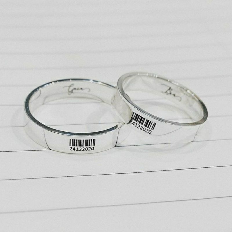 Nhẫn cặp bạc khắc theo yêu cầu 100% bạc S925