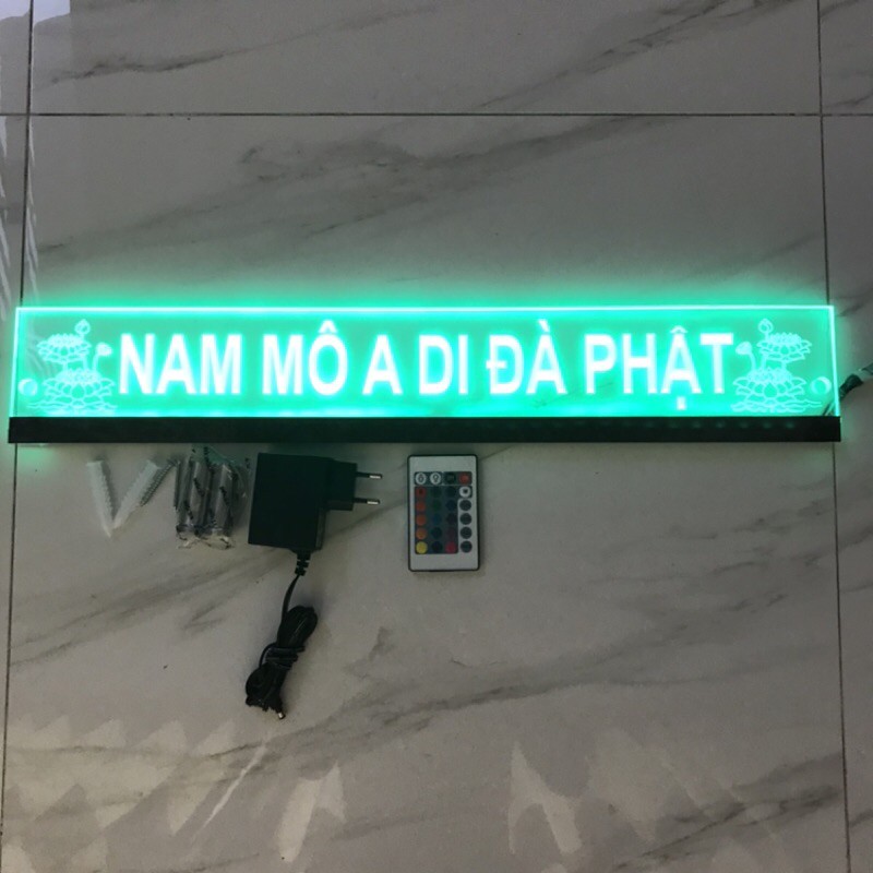 Chữ điện : NAM MÔ A DI ĐÀ PHẬT-hoa sen-treo tường