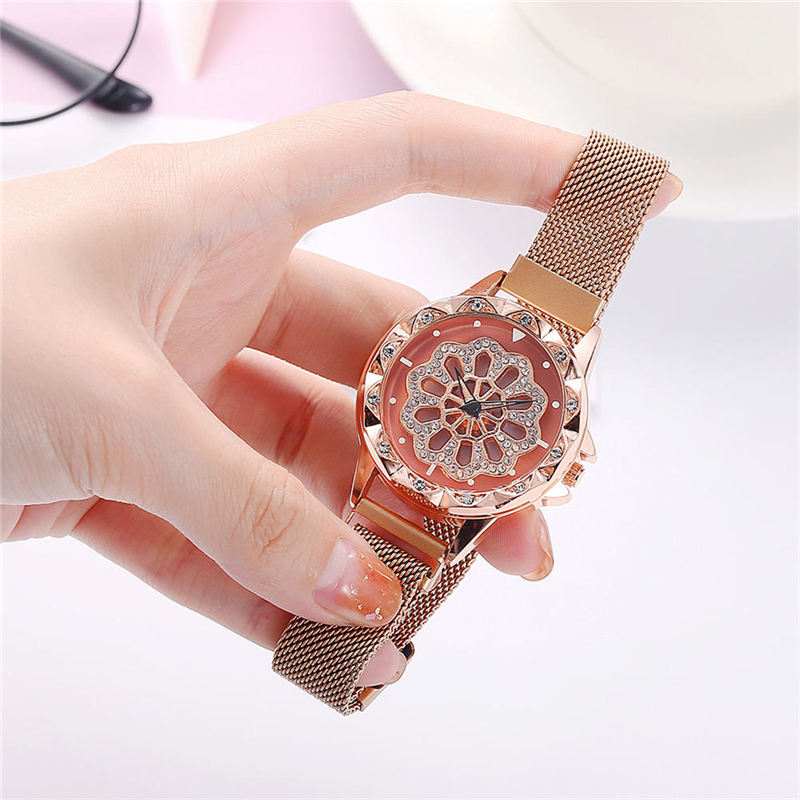 ZOLFA Fashion Magnet Buckle Womens Bracelet Watches Luxury Rose Gold Ladies Quartz Wristwatch Analog Clocks Exquisite Wrist Accessories Set Đồng hồ nữ