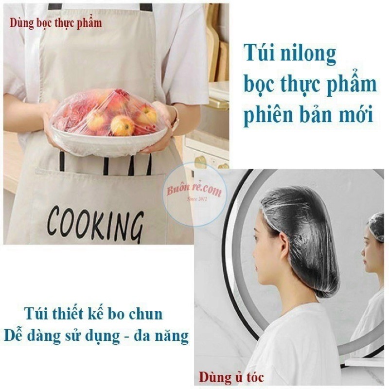 Màng bọc thực phẩm có chun co giãn bịch 100 cái kèm túi in hình gấu tiện lợi vệ sinh