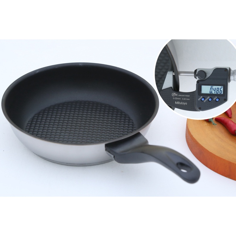 Chảo chống dính Fivestar-26-28cm-dùng bếp từ-Inox 430-3 đáy- Chảo rán,chiên,nướng cao cấp,giá rẻ,chính hãng-BH 5 năm