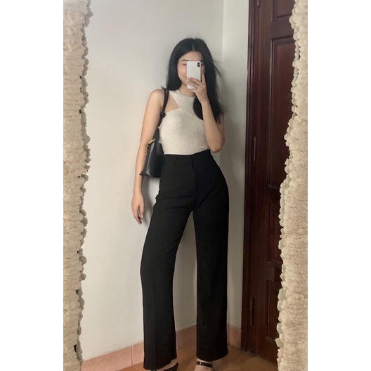 Quần ống suông lưng cao form tôn dáng -Straight Pants