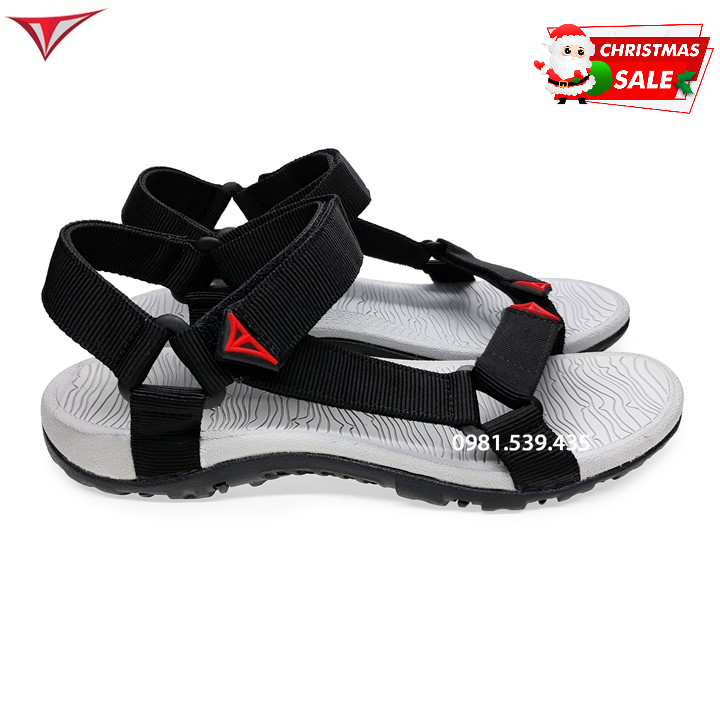 Giày sandal quai hậy nam nữ đi học Việt Thủy quai chéo đen- VT08