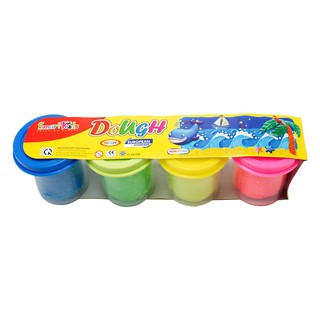 Bột nặn học tập dough 4 hủ 4 màu neon smartkids sk-dc50n