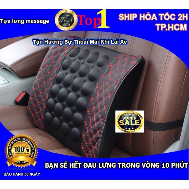 Gối Tựa Lưng Massage Trên Ô Tô - Có Kèm Remote Điều Khiển Độ Rung