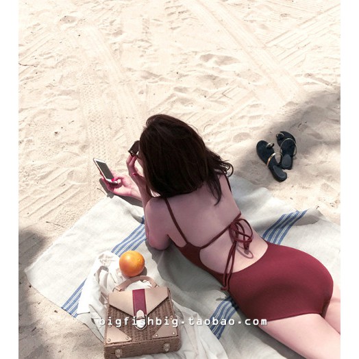 [Mã WAMT1505 giảm 10K đơn 0K] (Đủ size- Video) Bikini liền thân QC cao cấp đỏ đô hở lưng cực đẹp | BigBuy360 - bigbuy360.vn