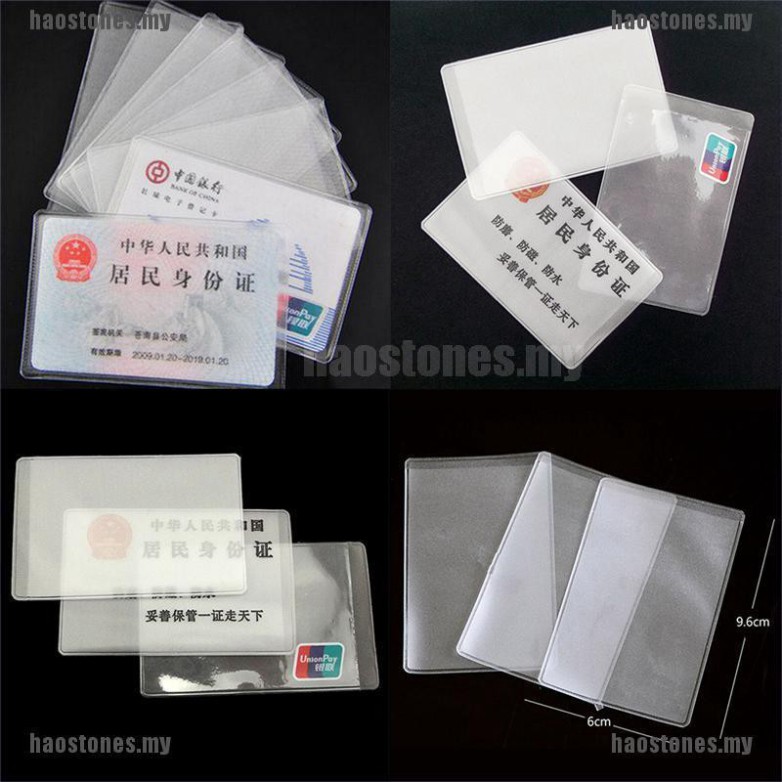 Set 10 bao bọc thẻ tín dụng/ thẻ căn cước/danh thiếp bằng nhựa trong suốt