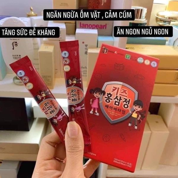 Hồng Sâm Baby Sanga Hàn Quốc Nước Hồng Sâm Cho Bé Kids Red Ginsen BabyTime Hộp 30 Gói
