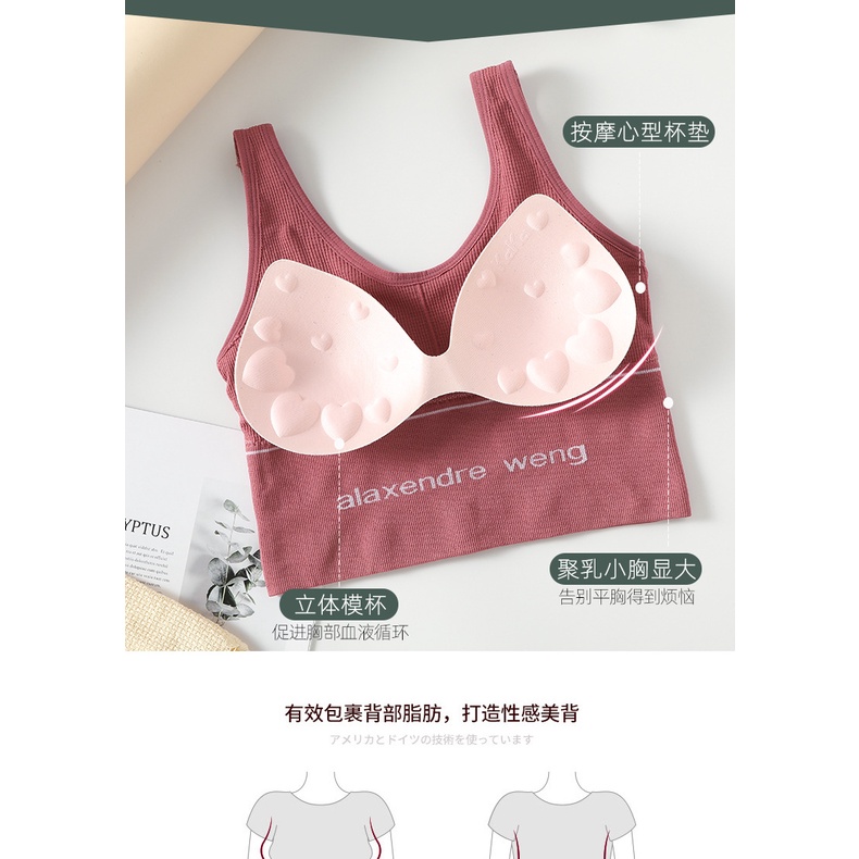 ÁO BRA, TẬP GYM, YOGA DÁNG CROPTOP KHÔNG GỌNG ALAXENDRE WENG BR06