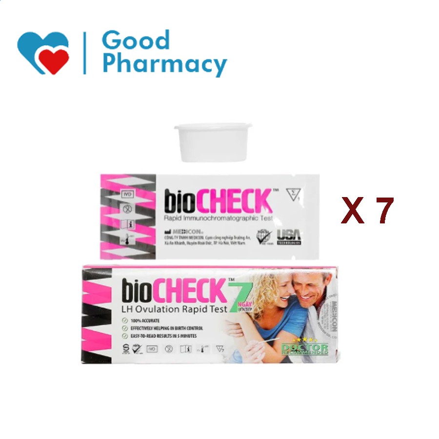 Que thử rụng trứng Biocheck 7 ngày (Hộp 7 que)