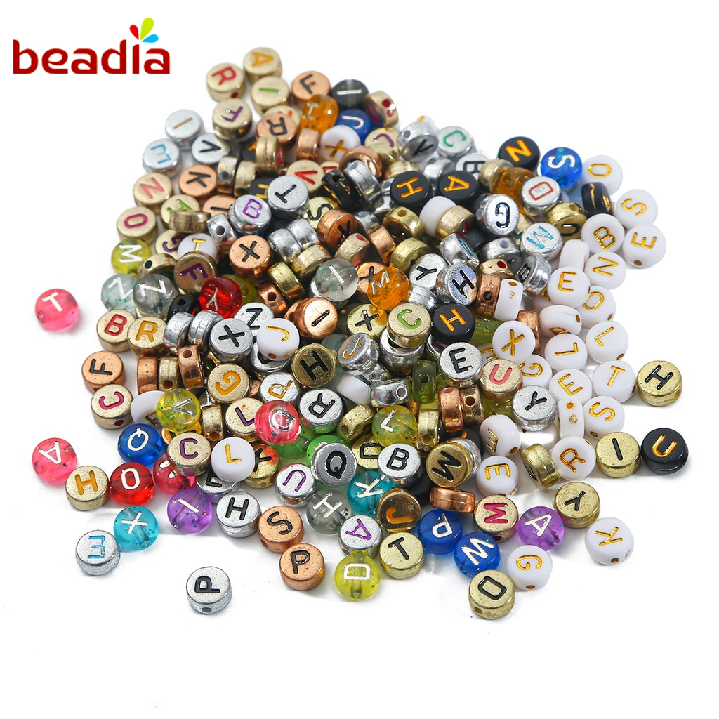 100 Hạt Xỏ Lỗ Beadia In Chữ Cái Tiếng Nga