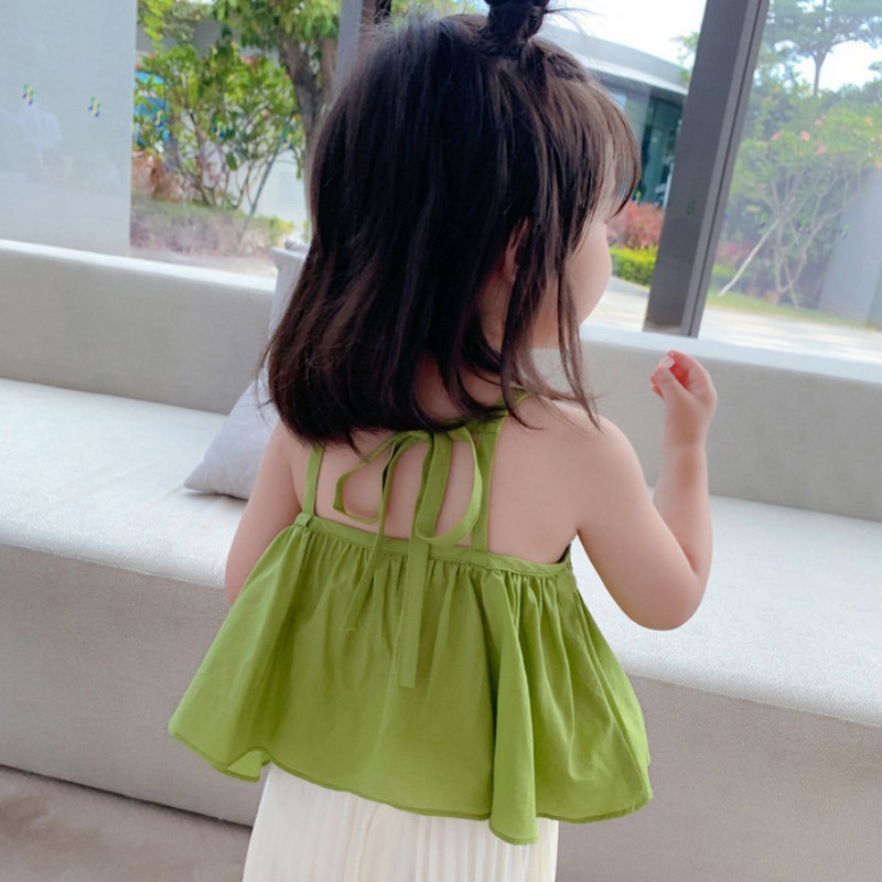 Áo hai dây dáng xòe thoáng mát thời trang cho bé gái