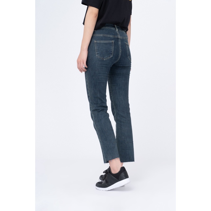 Quần Jeans Nữ BOO Dáng Skinny Phối Gấu Xỏa Phong Các Casual
