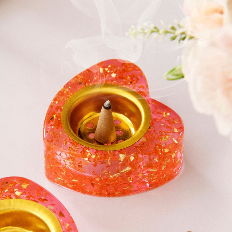 Giá Đỡ Đốt Trầm Hương Hình Trái Tim Bằng Nhựa Resin Kiểu Châu Âu