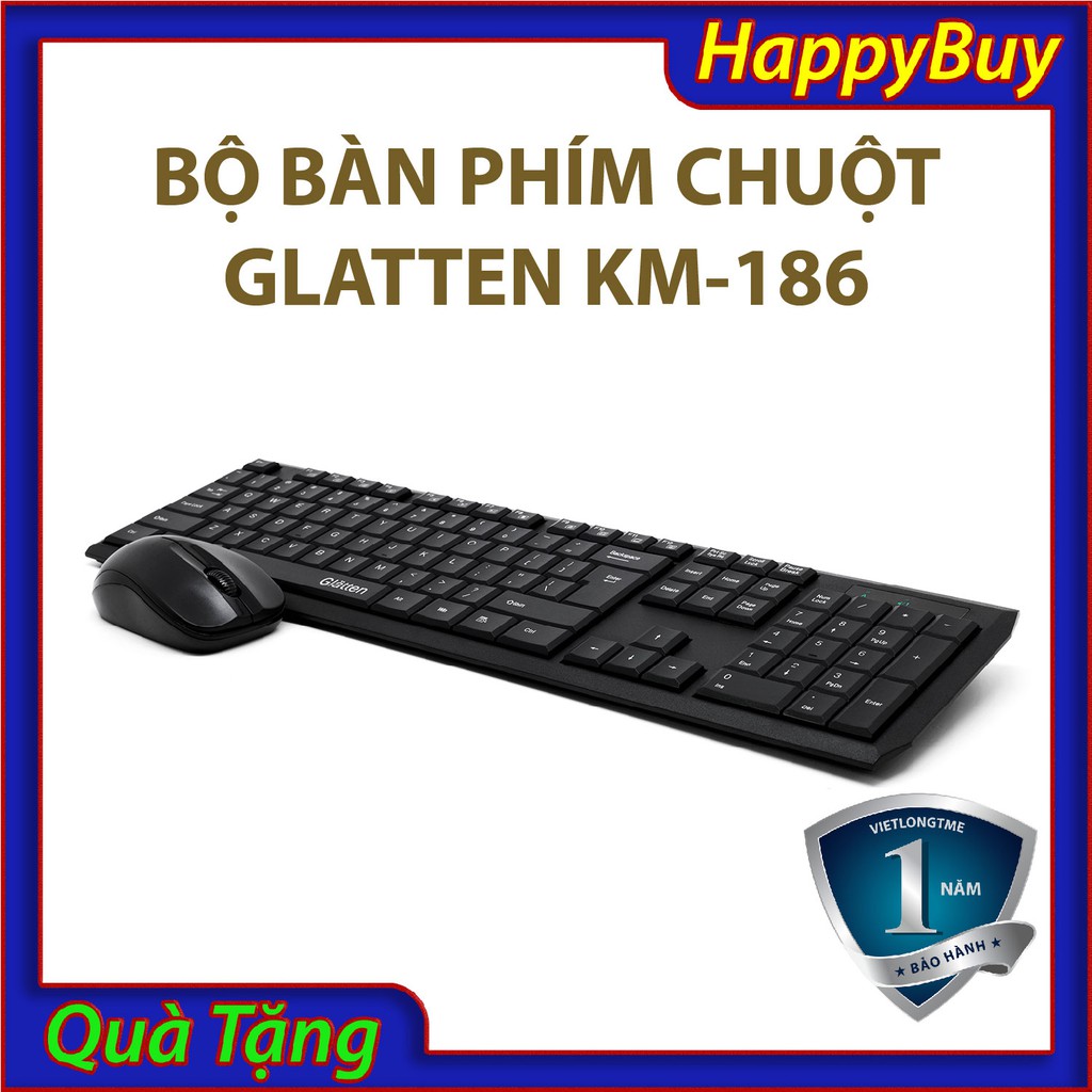 Bộ Bàn Phím Chuột Không Dây Glatten KM-186