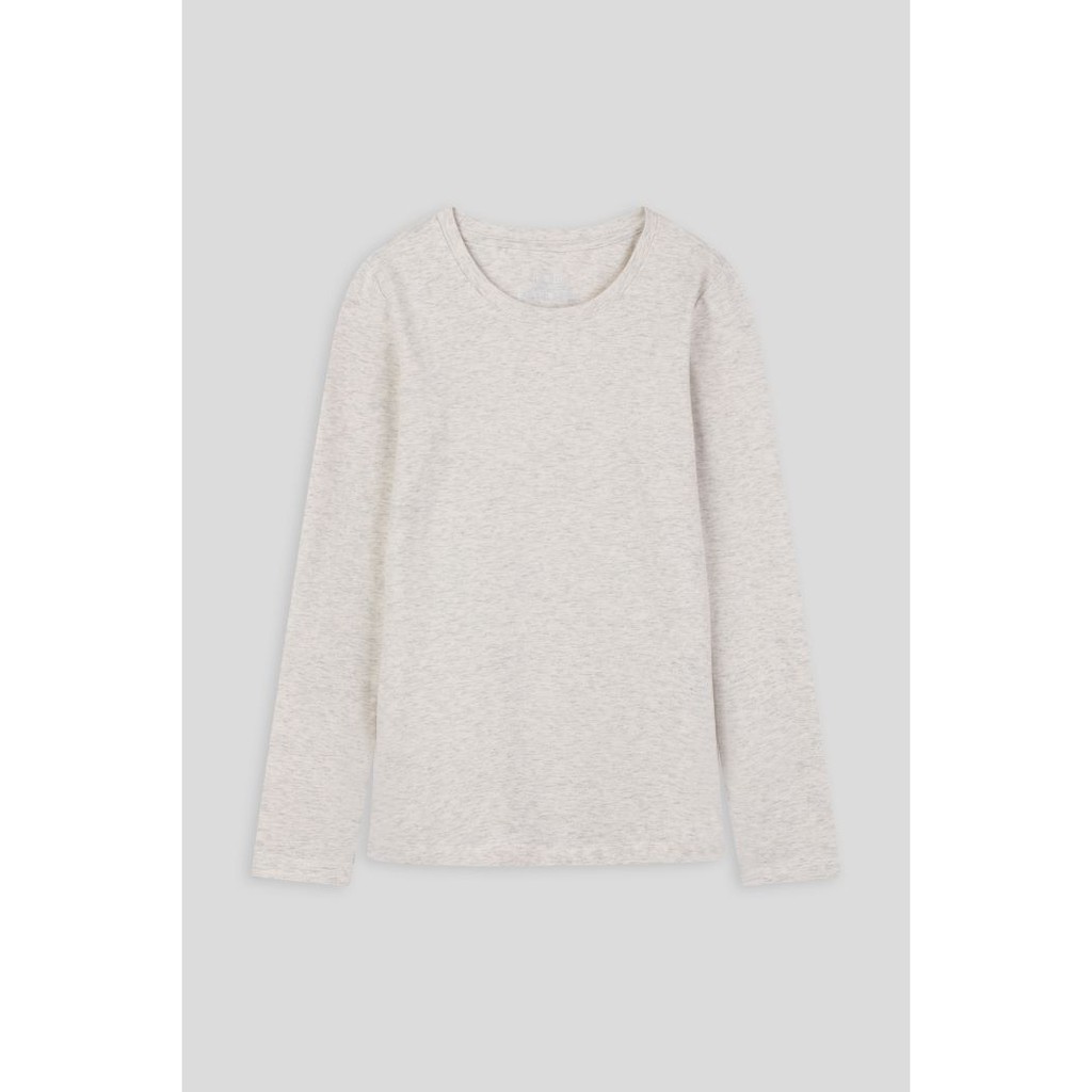 Áo dài tay cổ tròn ÀTOUS MELANGE dáng ôm chất liệu cotton mềm nhẹ kiểu dáng trẻ trung dễ phối đồ