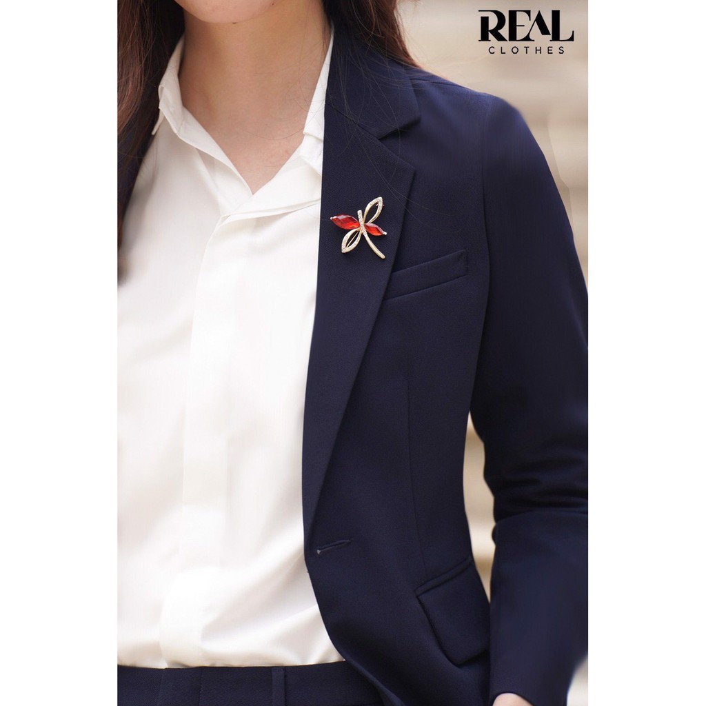 Blazer Clara xanh đen_ REAL