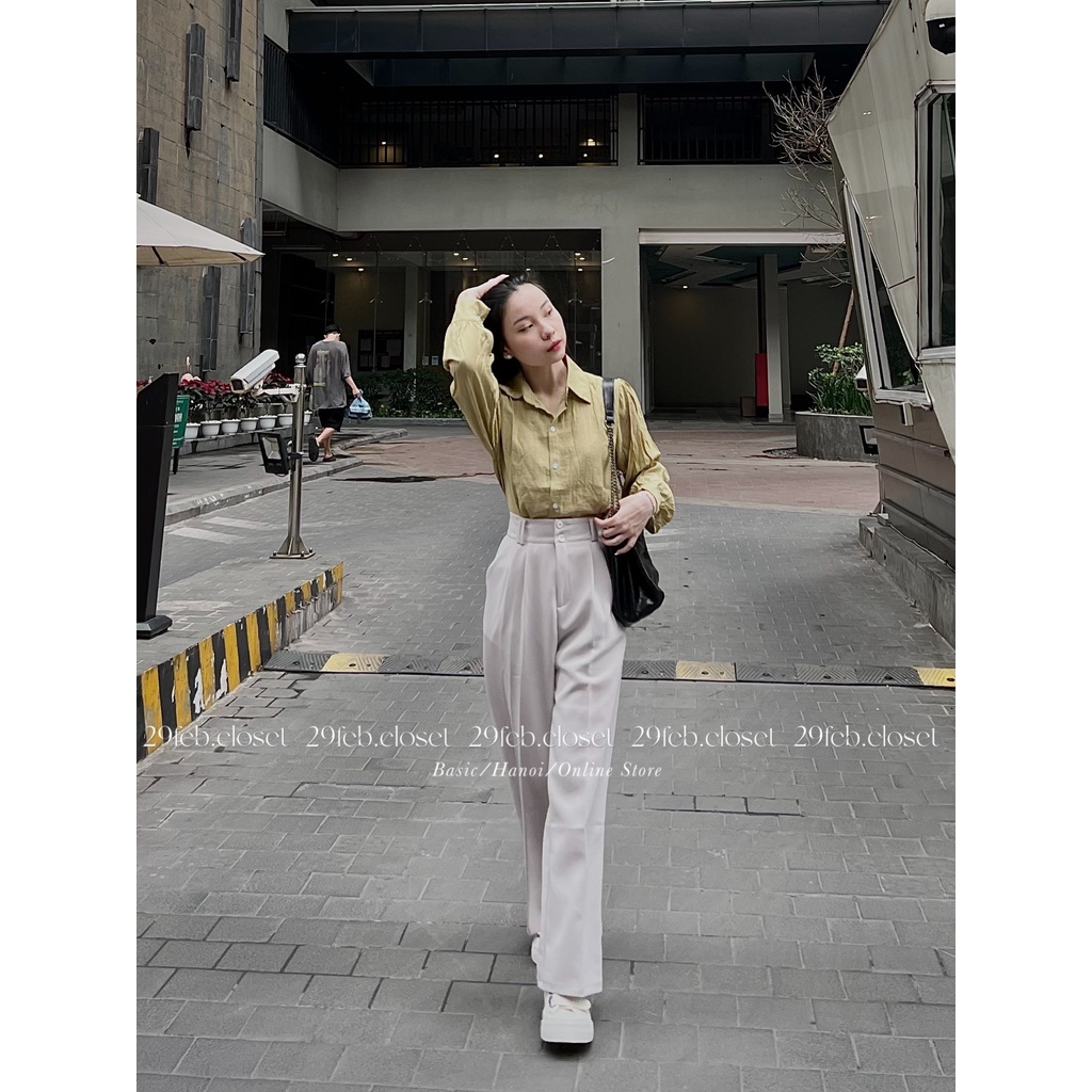 Quần ống suông 2 khuy cạp cao 29feb.closet