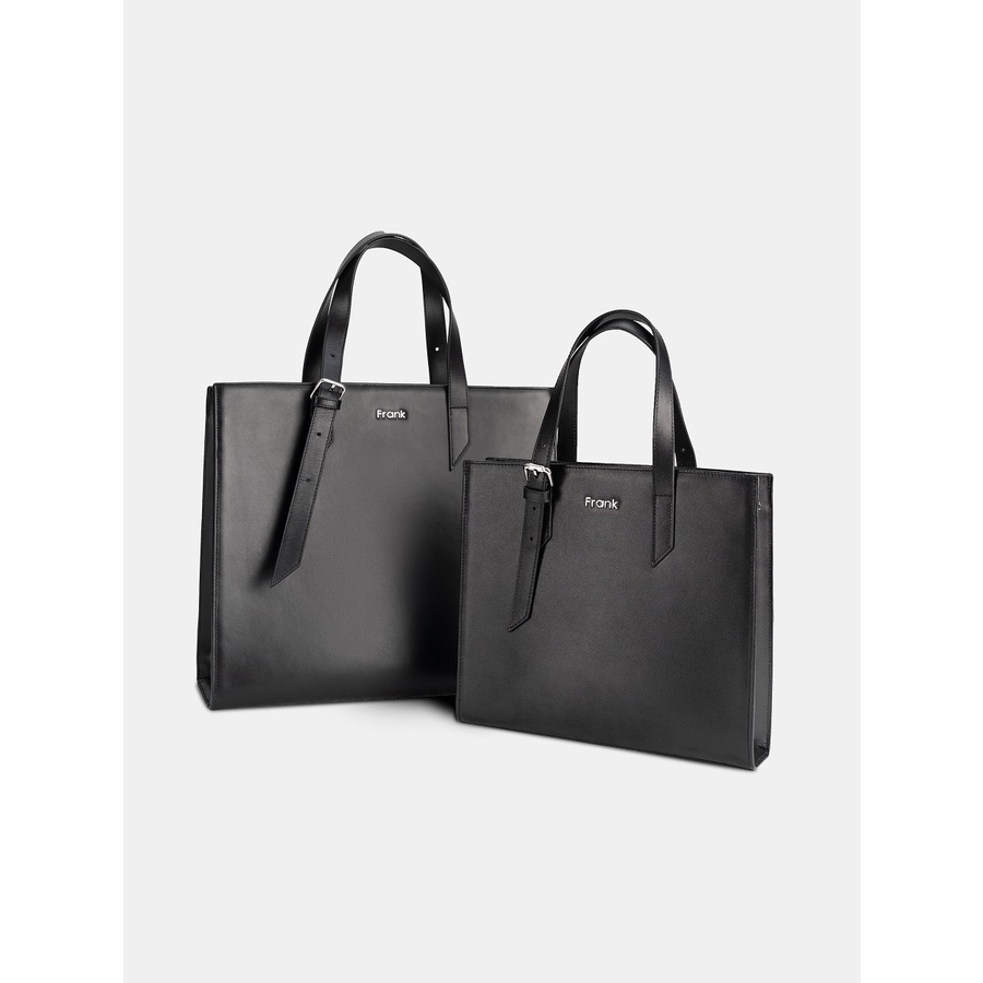 Túi Đeo Chéo Nam Da Bò Mastrotto Cao Cấp FRANK Santiago M Tote Bag Túi Xách Da Công Sở Nam Màu Đen-Jet Black