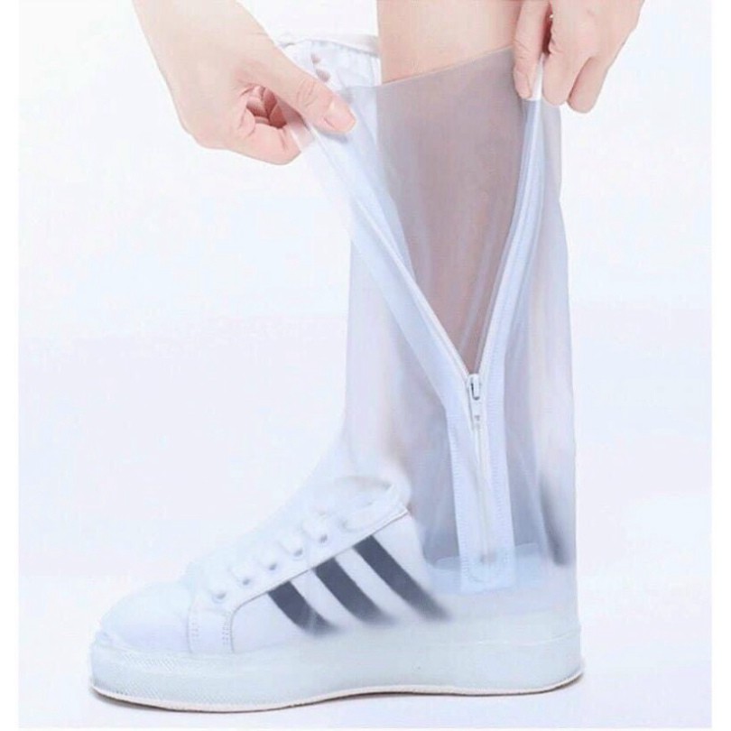 [Nhập Khẩu - Chính Hãng] (Loại Dày) Ủng bọc giày đi mưa cổ cao - Đế cao su - Chống nước - Chống trượt - Nhựa PVC cao cấp