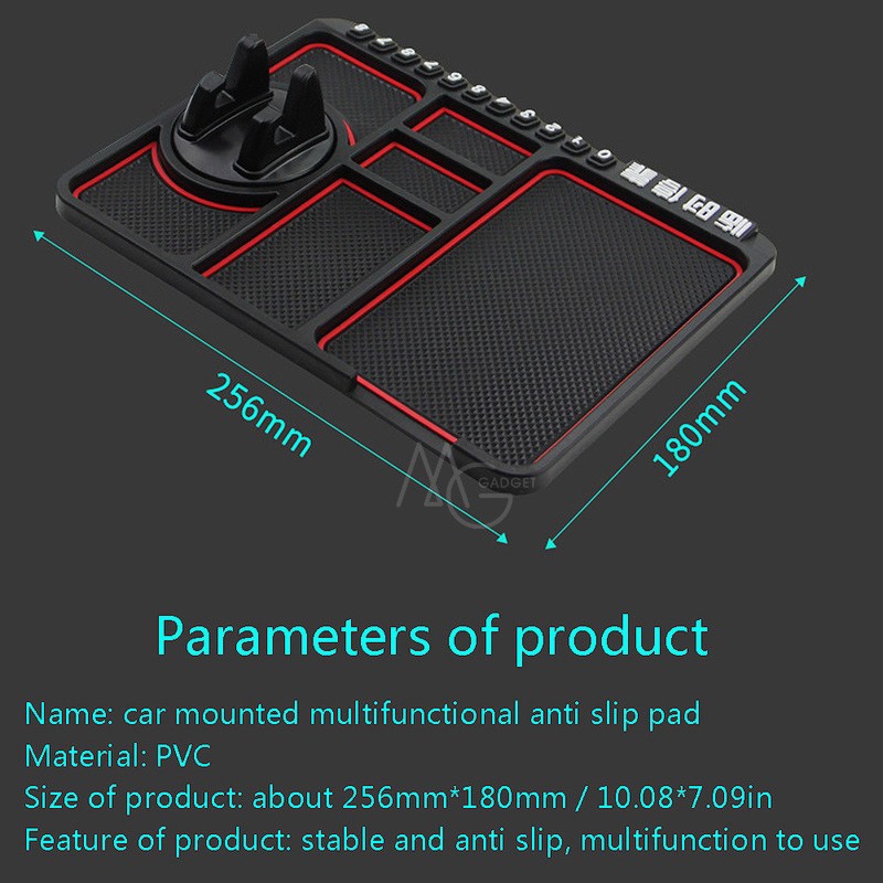 Tấm lót bảng điều khiển xe hơi chống trượt có giá đỡ điện thoại di động bảng đỗ xe số điện thoại đa dụng