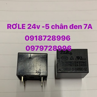 Rơle 24v -5 chân đen 7a combo 10 cái