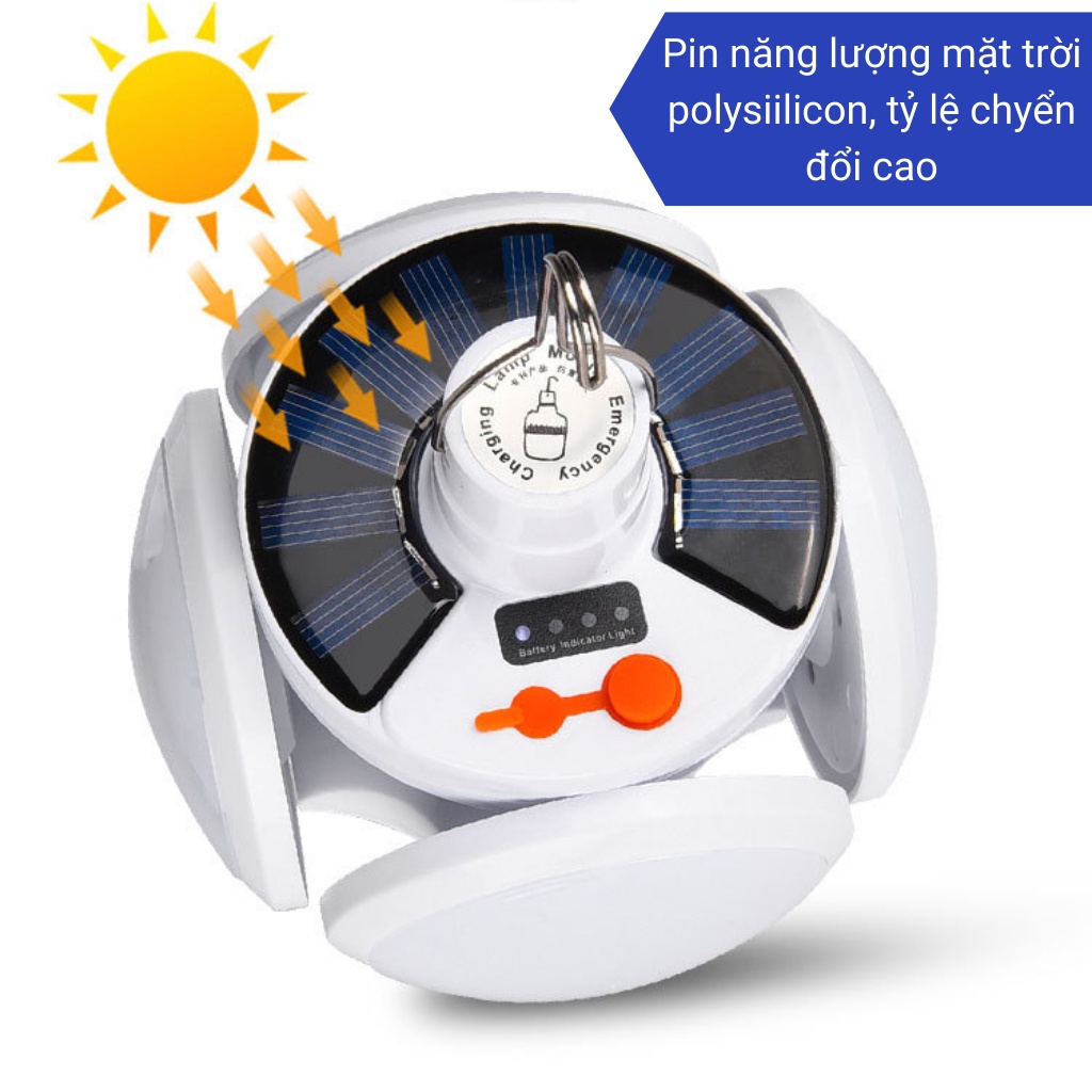 Đèn năng lượng mặt trời, đèn gấp cánh hoa JQ-047,SHOPNHATPHONG, cảm biến ánh sáng, chống nước IP65