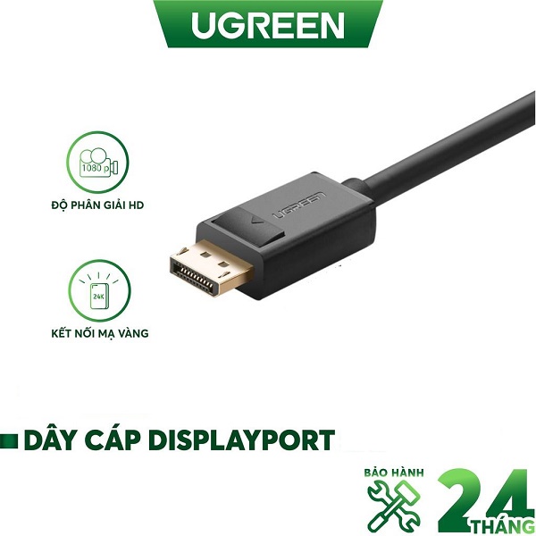 Cáp Displayport Ugreen UG-10245 hỗ trợ 2K 4K 3D 1.5m cao cấp