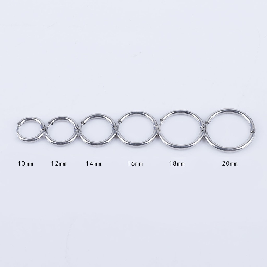 1 Khuyên Tai Tròn Beadia Bằng Thép Không Gỉ Cá Tính
