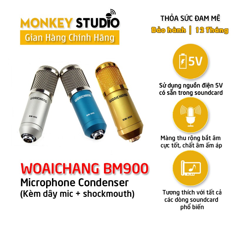 Micro Livestream Livestream BM900 ⚡HÀNG CHÍNH HÃNG⚡ Thu Âm Livestream Hát Karaoke Chuyên nghiệp, Monkey Studio