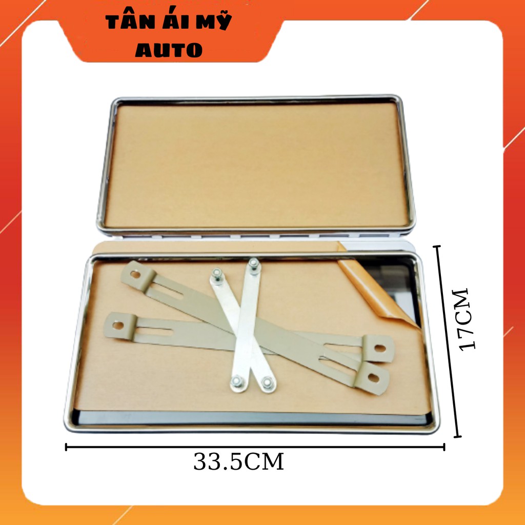 Khung inox có viền ngoài dùng cho biển số ô tô kích thước mới xe vận tải và xe gia đình 2 biển bằng nhau