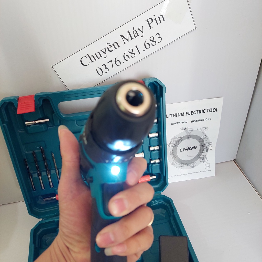 Máy khoan pin 72V Makita 3 chức năng có búa - Tặng kèm 24 chi tiết gồm các mũi khoan + Mũi bắt vít