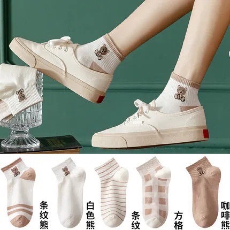 Tất ngắn vớ nữ gấu nâu nhiều mẫu