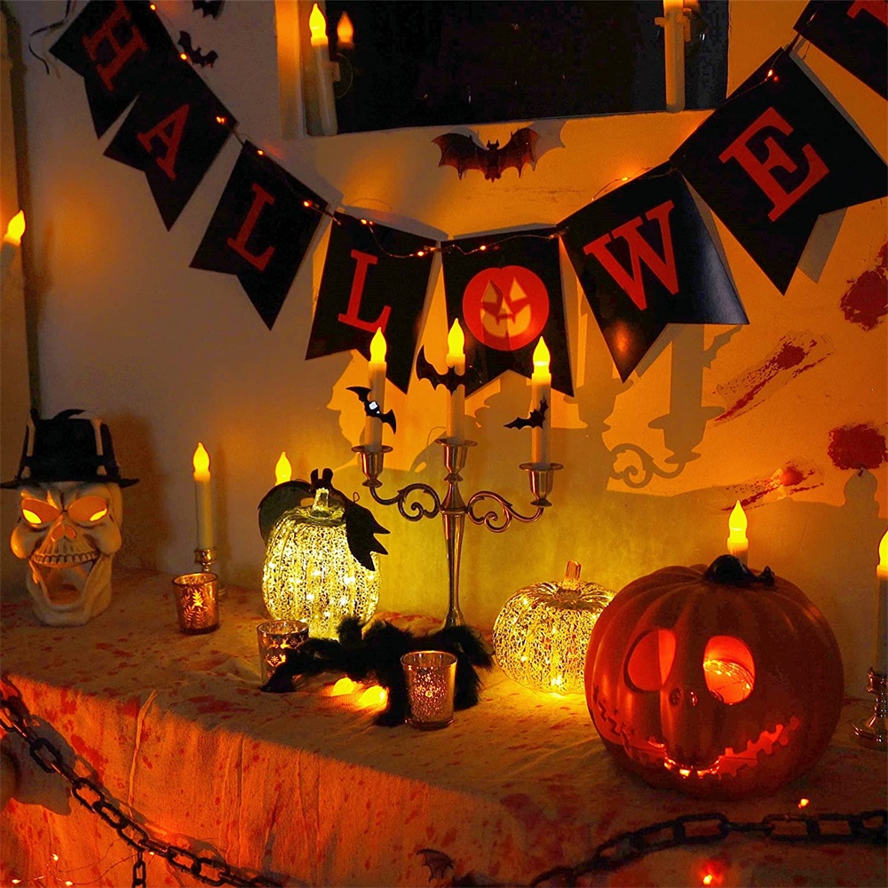 Đèn LED Hình Nến Điện Tử Không Lửa Trang Trí Bàn Ăn / Halloween / Giáng Sinh Chạy Bằng Pin
