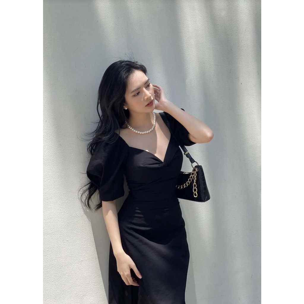 KAEL DRESS Đầm Maxi Tay Phồng Xoắn Ngực Dự Tiệc Cao Cấp