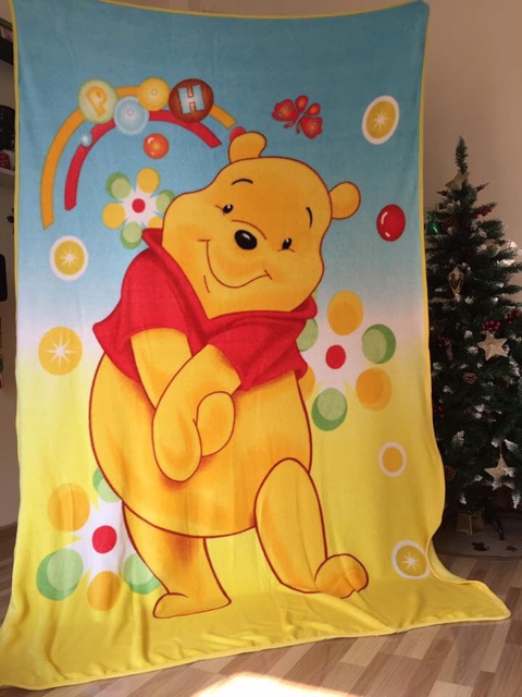 Ninikids: Chăn băng lông cho bé gái elsa, kitty, minie, pooh (180*200cm)