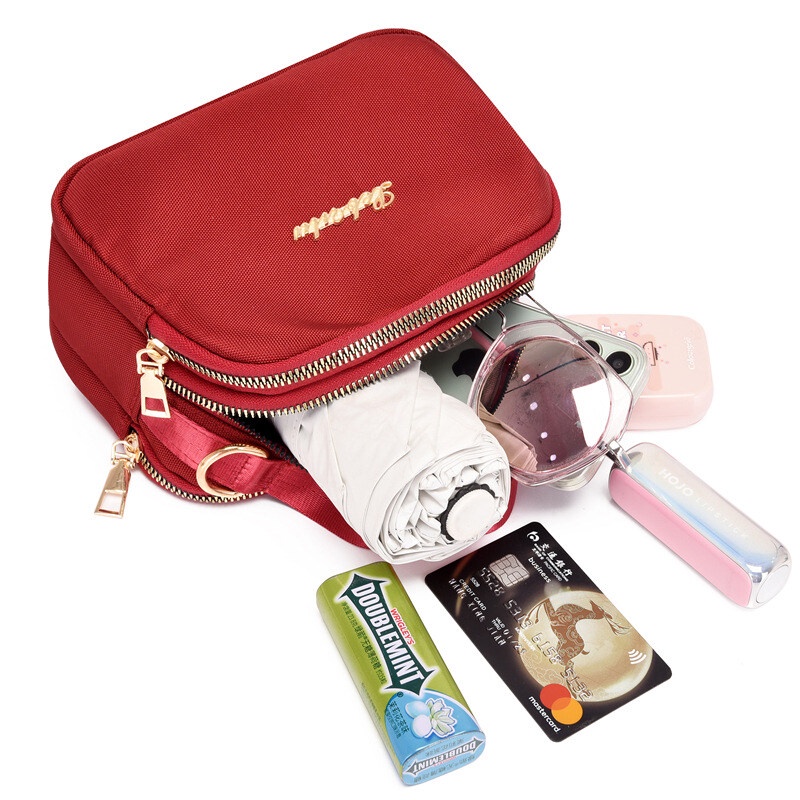 Túi đeo vai YADOU vải canvas hình vuông nhỏ màu trơn đựng điện thoại thời trang cho nữ