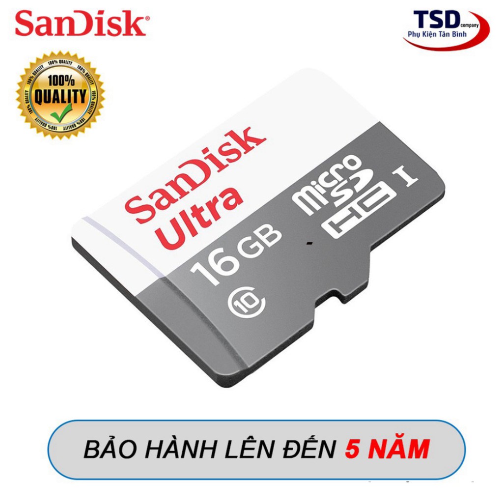 Thẻ Nhớ 16GB Sandisk 80mb/s Micro SD Chính Hãng Bảo Hành 5 Năm | BigBuy360 - bigbuy360.vn