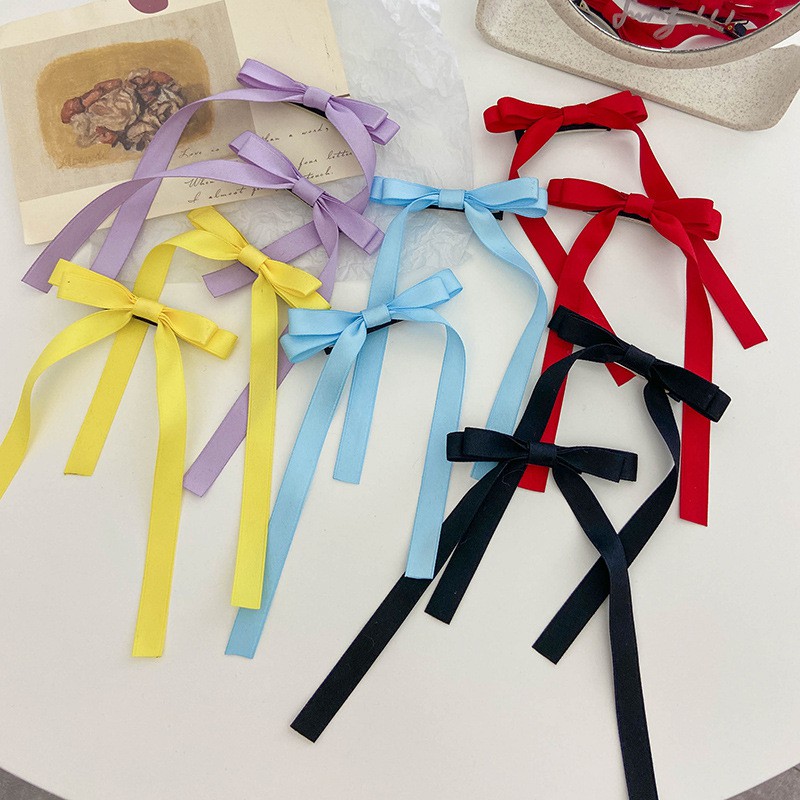 Set 2 kẹp tóc nơ ribbon ruy băng xinh xắn HOT TREND