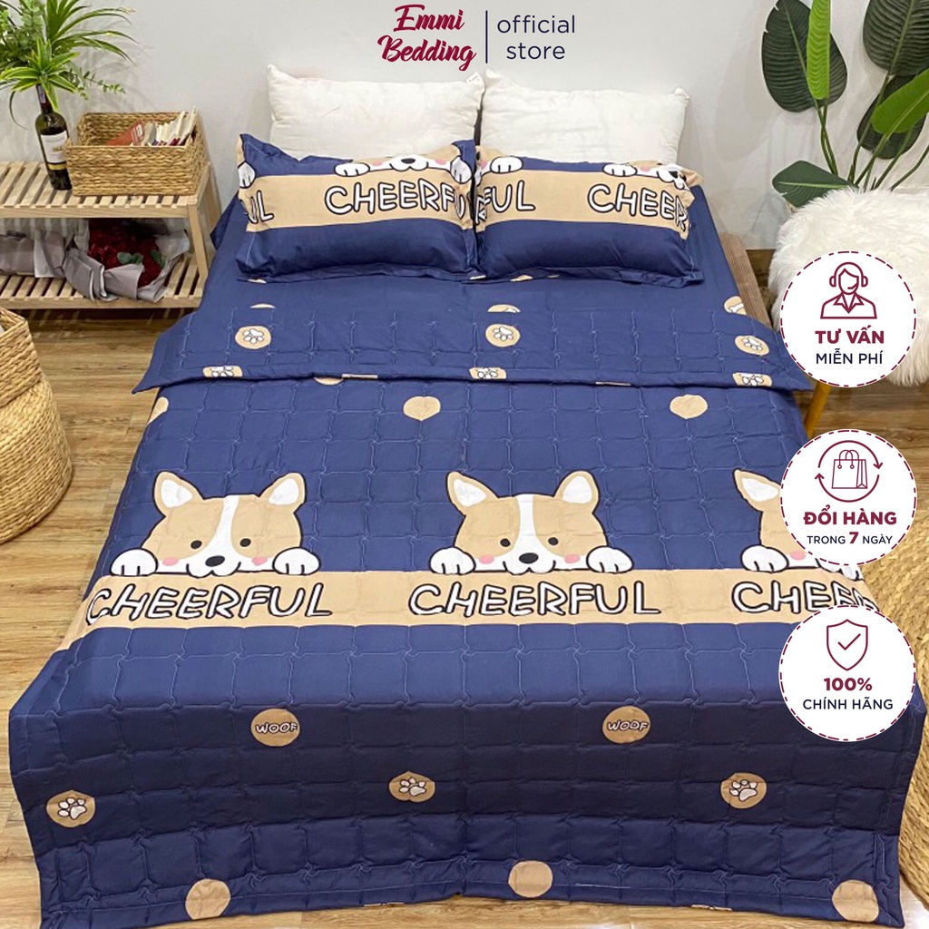 Set ga gối chăn hè trần bông cotton poly Emmibedding Store đẹp