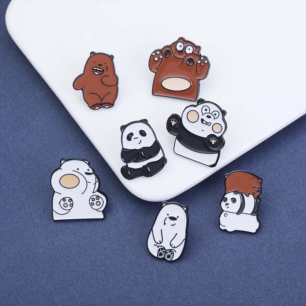 Huy hiệu cài áo hình We Bare Bears dễ thương