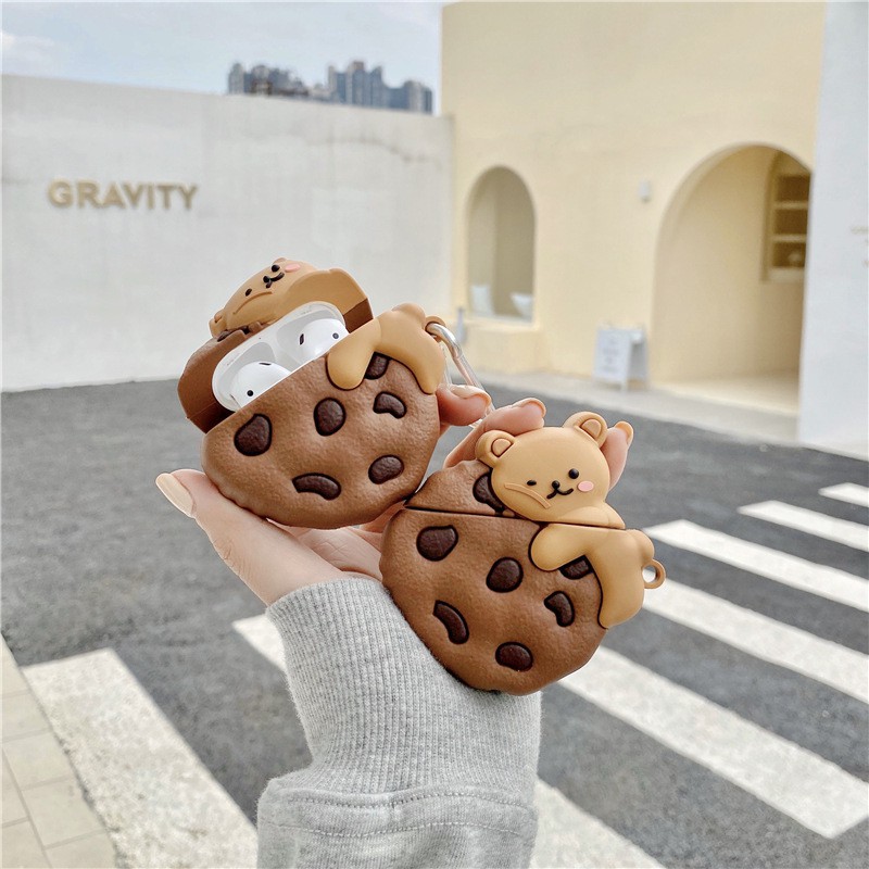 Cute Cartoon koala Cookies AirPods 1 2 pro soft silicone biscuits AirPods Cover