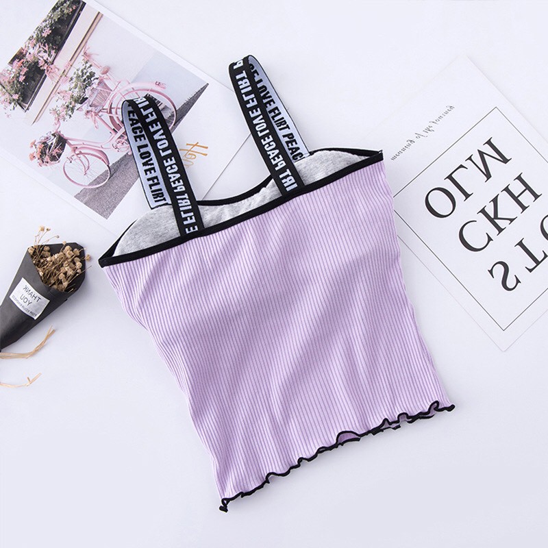 Áo hai dây nữ croptop cotton tăm kiểu siêu đẹp và hot cho nữ M04 | BigBuy360 - bigbuy360.vn