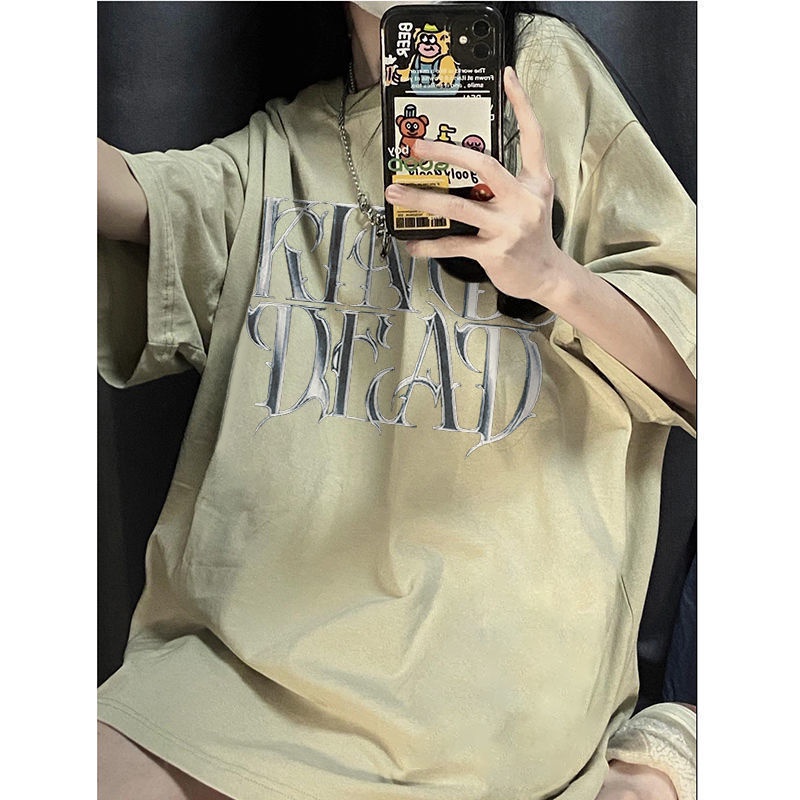 Áo Thun Nữ Ngắn Tay Dáng Rộng In Chữ Jiashucheng