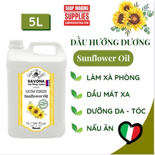 5l dầu hướng dương nguyên chất 5l - savona extra virgin sunflower oil 5l